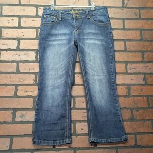 South Pole Juniors 5 Low Rise Straight Leg Jeans Gold Embroidered Back Pockets